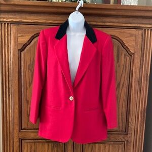 Ladies Red Jacket with black collar